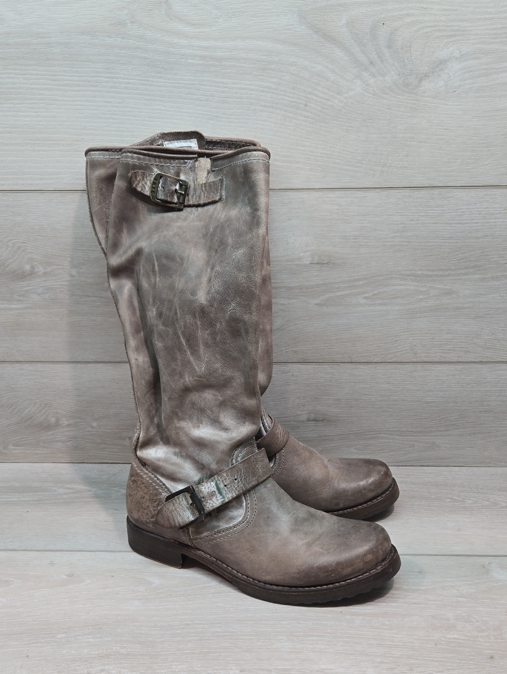 Frye Women Tall Moto Boho Hobo Leather Boots Shoes Sz 6
